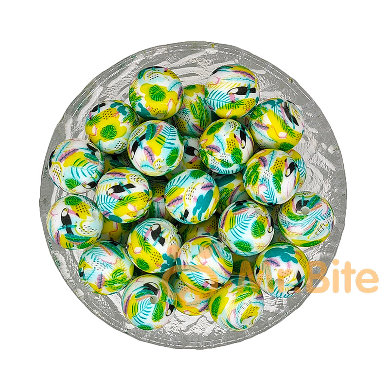 15mm Cactus Silicone Beads - Round