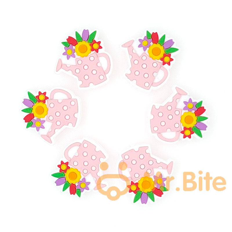 Flower Can Silicone Beads 27*26mm