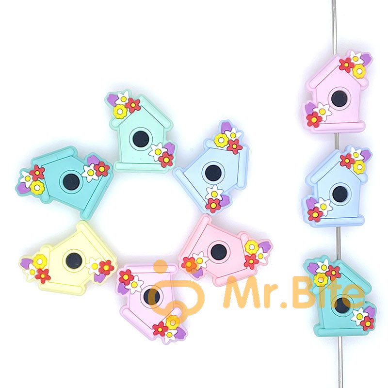 Bird House Focal Beads 28*25mm