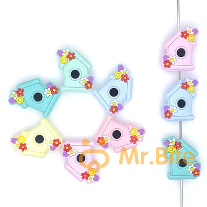 Bird House Focal Beads 28*25mm