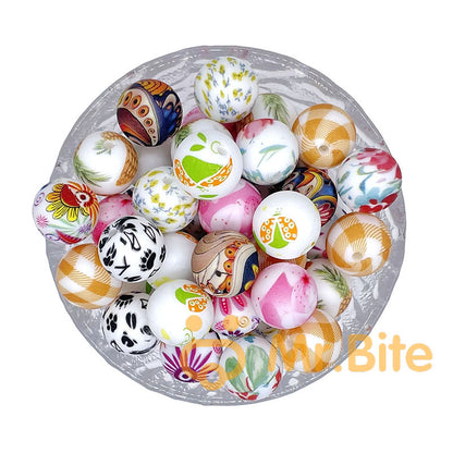 15mm New Print Silicone Beads