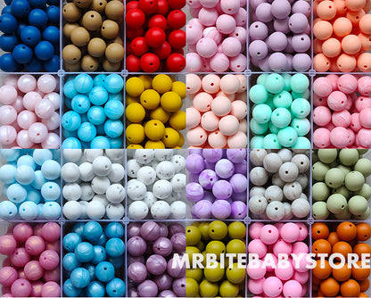12/15mm Round Silicone Beads #50 - #73