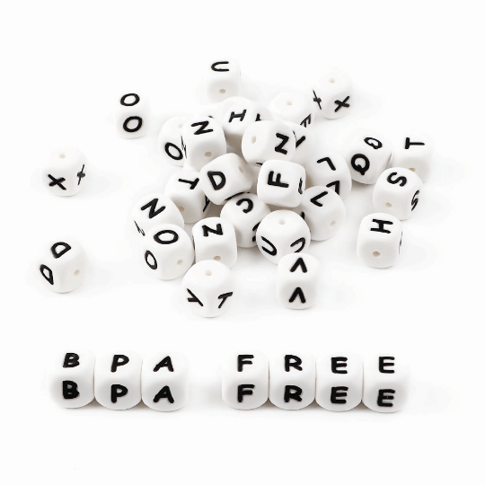 Alphabet Silicone Letters Beads 12*12mm
