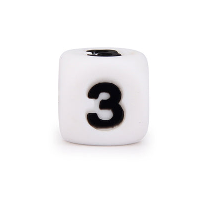 Cube Figure/Number Silicone Beads 12*12mm