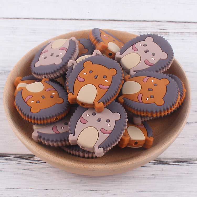 New - Hedgehog Silicone Beads - 34*30mm