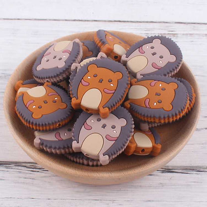 New - Hedgehog Silicone Beads - 34*30mm