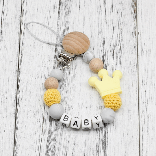 Crown Personalized Pacifier Chain