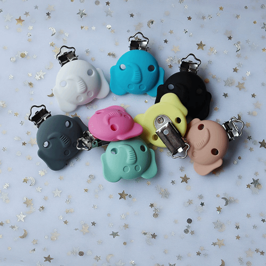 Elephant Silicone Pacifier Clips