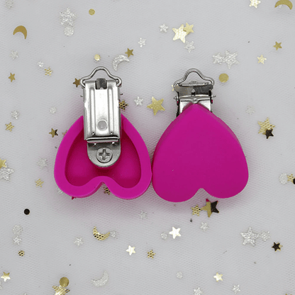 Heart Silicone Pacifier Clips