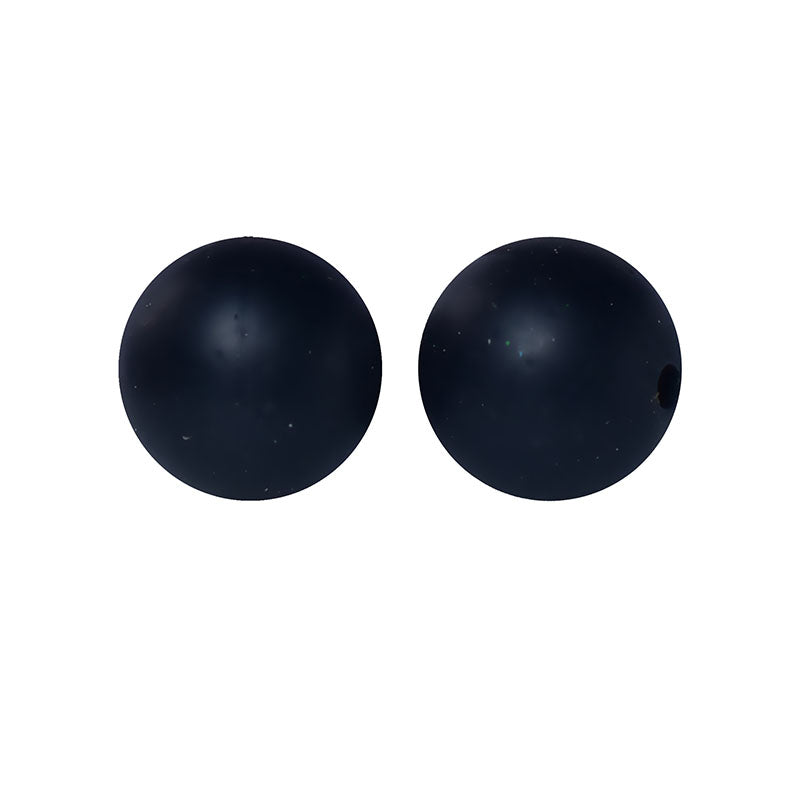 15mm Round Glitter Silicone Beads