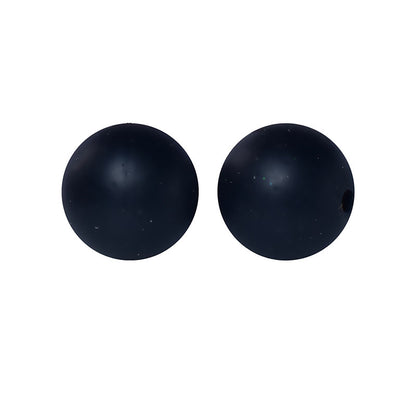 15mm Round Glitter Silicone Beads