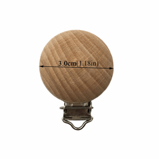 Beech Wood - Pacifier Clip 30mm