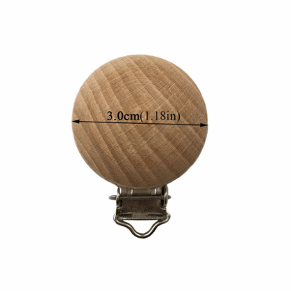 Beech Wood - Pacifier Clip 30mm