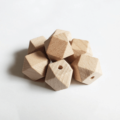 Custom Logo 18mm Beech Hexagon Beads