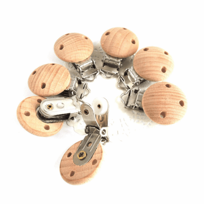 3 Holes Wooden Pacifier Clip