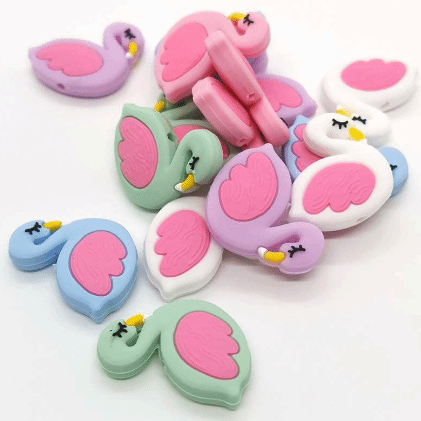 Flamingo Silicone Beads 30*29mm