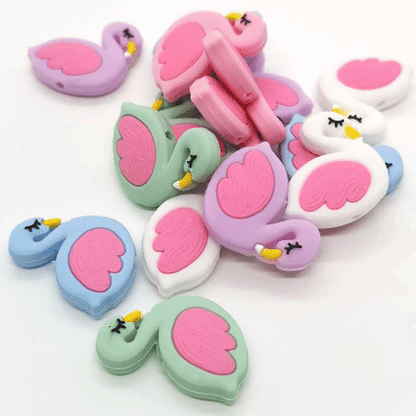 Flamingo Silicone Beads 30*29mm
