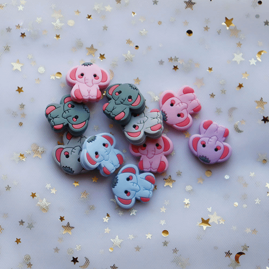Elephant Silicone Beads 25*26mm