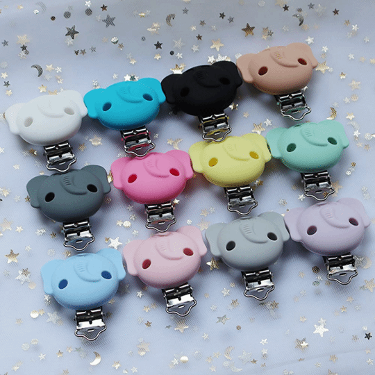 Elephant Silicone Pacifier Clips