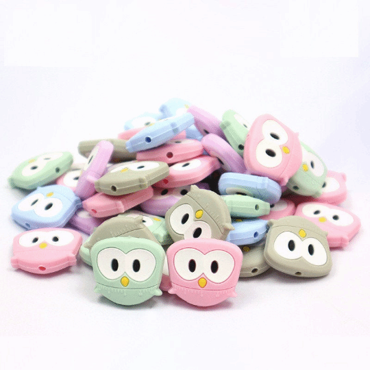 Owl Silicone Beads 3*2.6CM