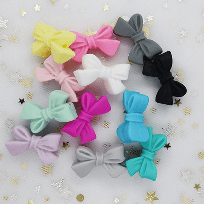 Bowknot Silicone Beads 28x20mm