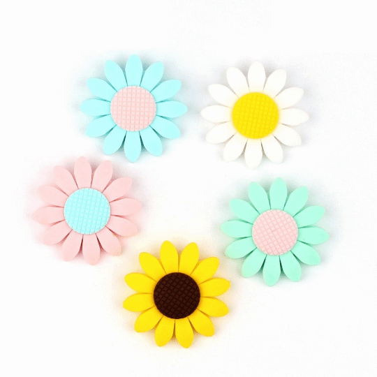 Sunflower Silicone Beads - 40mm