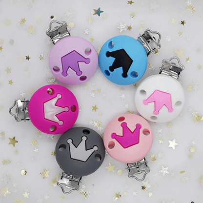 Crown Silicone Pacifier Clips