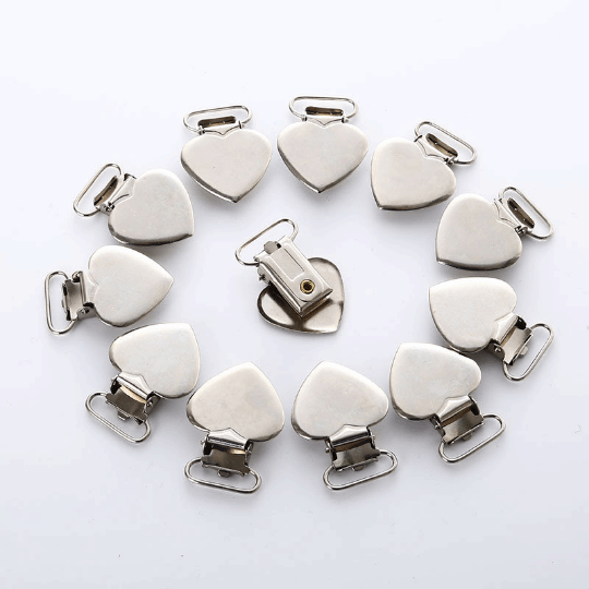 Love Heart Metal Pacifier Clips