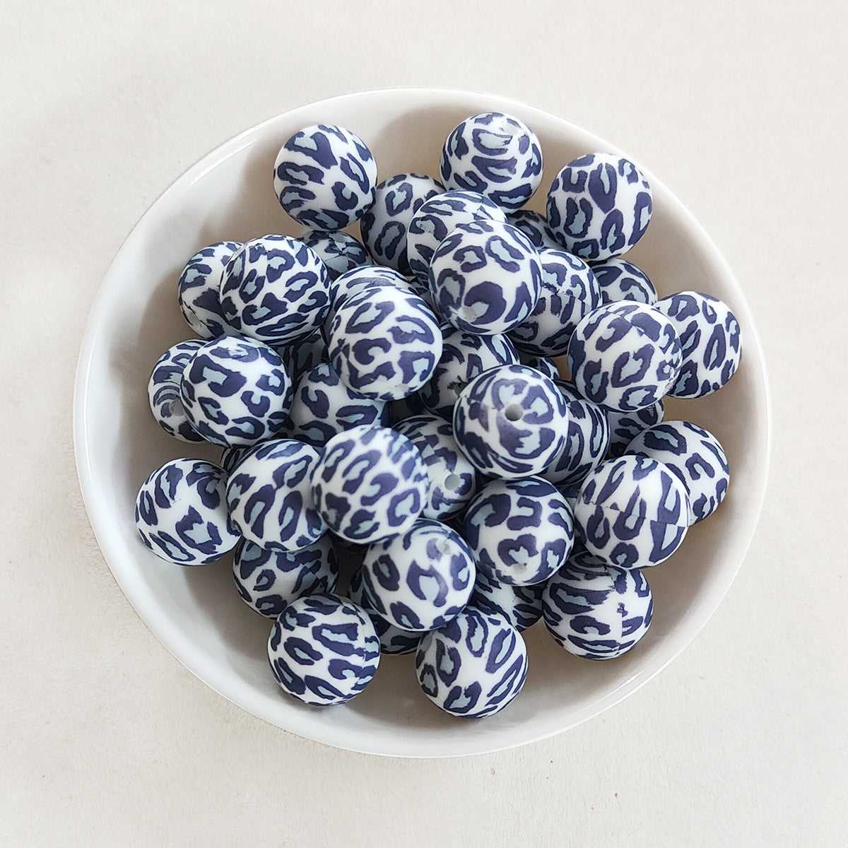 12/15mm Leopard Silicone Beads - Round - #4