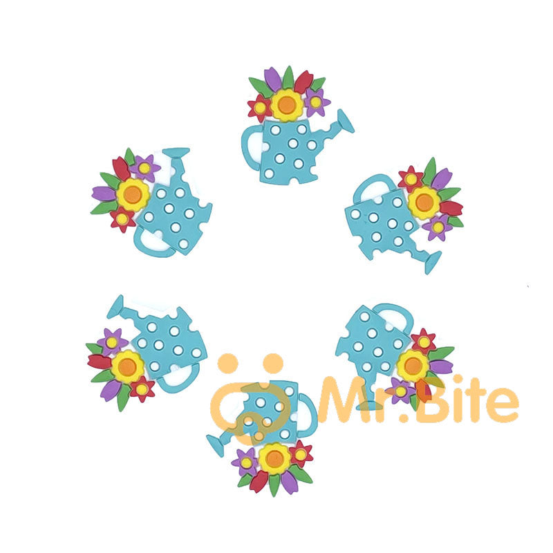 Flower Can Silicone Beads 27*26mm