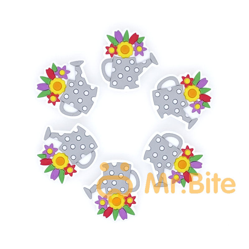 Flower Can Silicone Beads 27*26mm