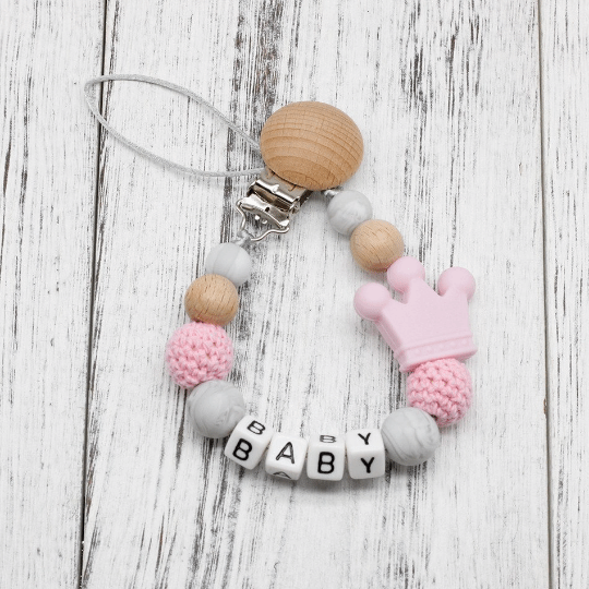 Crown Personalized Pacifier Chain