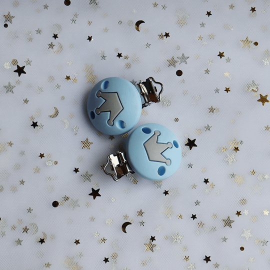 Crown Silicone Pacifier Clips