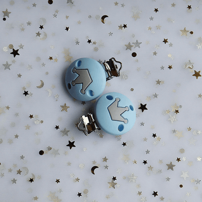 Crown Silicone Pacifier Clips