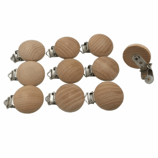 Beech Wood - Pacifier Clip 30mm