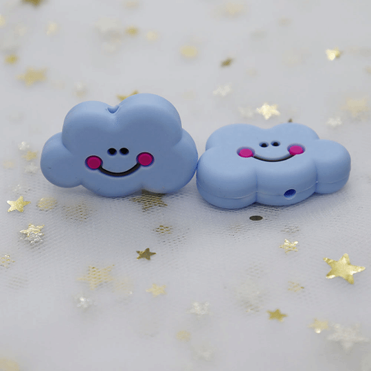 Cute Cloud Silicone Beads 30x20mm