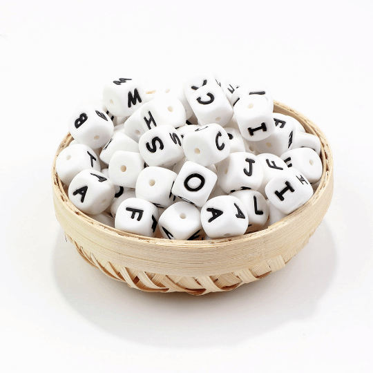 Alphabet Silicone Letters Beads 12*12mm