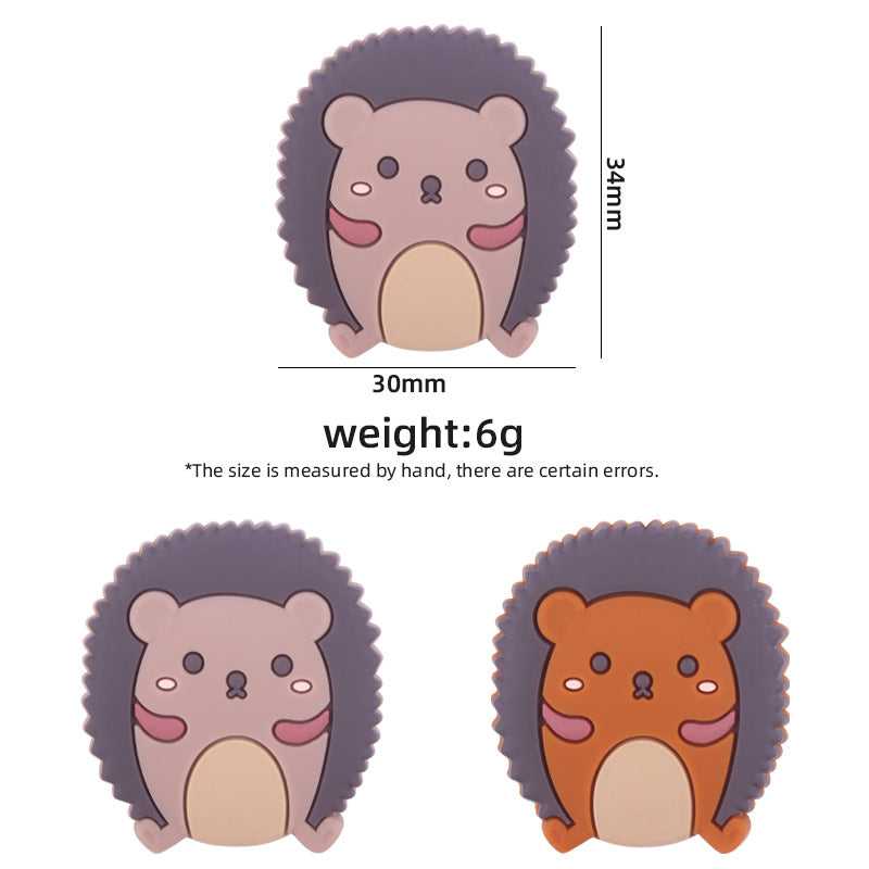 New - Hedgehog Silicone Beads - 34*30mm