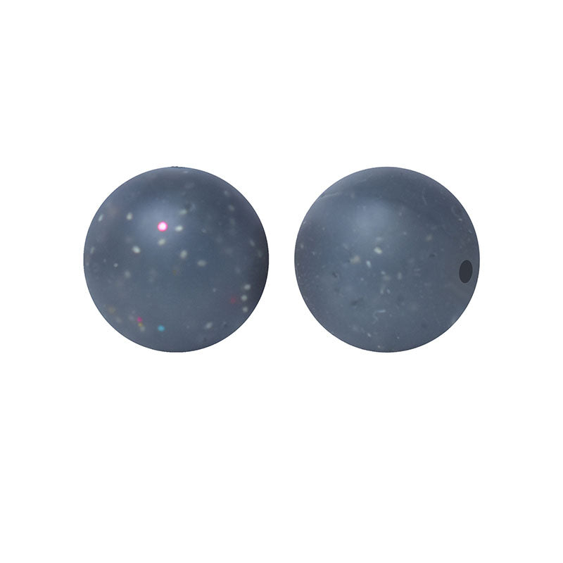 15mm Round Glitter Silicone Beads