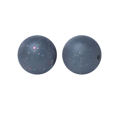 15mm Round Glitter Silicone Beads