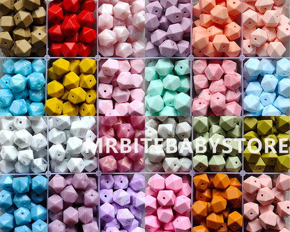 14/17mm Hexagon Silicone Beads #51 - #74