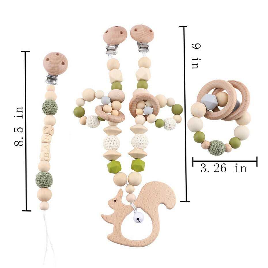 Squirrel Pram Garland Rattles Set