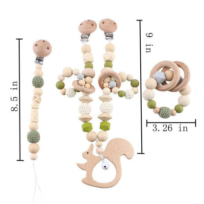 Squirrel Pram Garland Rattles Set