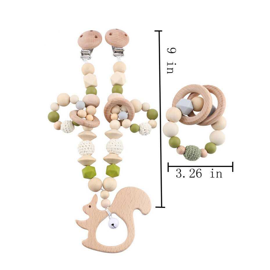 Squirrel Pram Garland Rattles Set