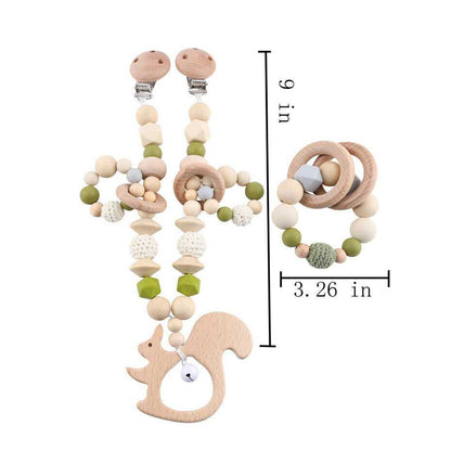 Squirrel Pram Garland Rattles Set