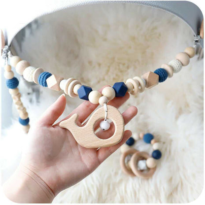 Whale Pram Garland Rattles Set