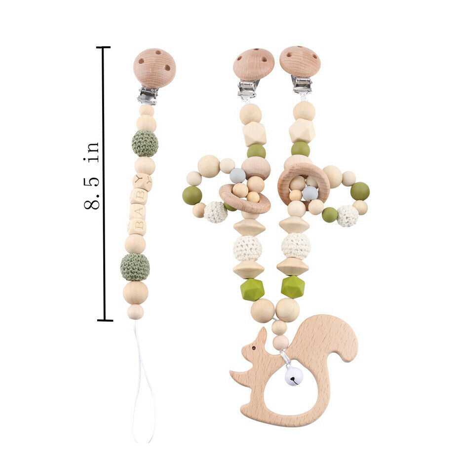 Squirrel Pram Garland Rattles Set