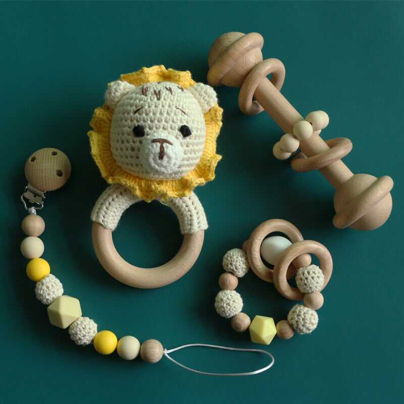 Lion Crochet Rattle Toys Set