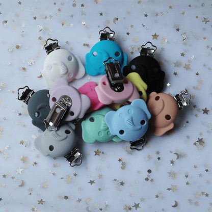 Elephant Silicone Pacifier Clips