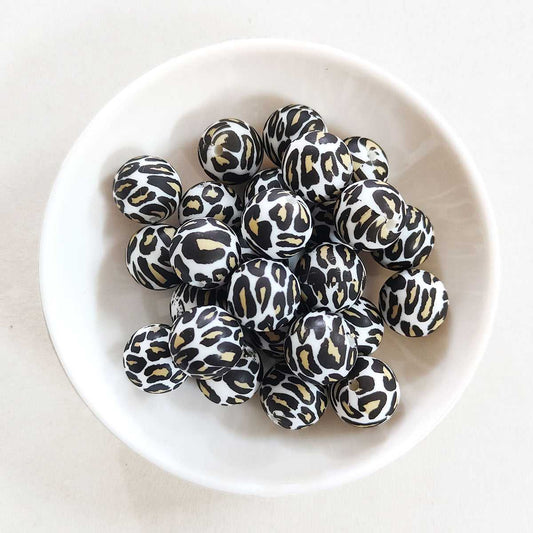 12/15mm Leopard Silicone Beads - Round - #5